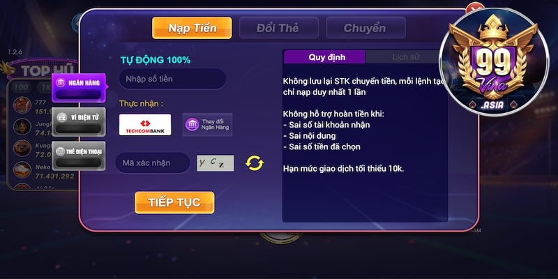 5 bước gửi tiền nhanh chóng tại 99vina
