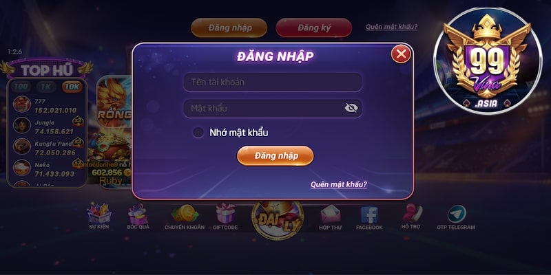 Cách đăng nhập tại 99vina trực tuyến