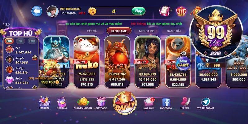 Mở trang chủ/app của 99vina để giao dịch