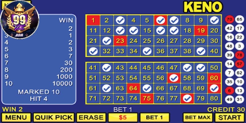 Tìm hiểu về game Keno 99vina