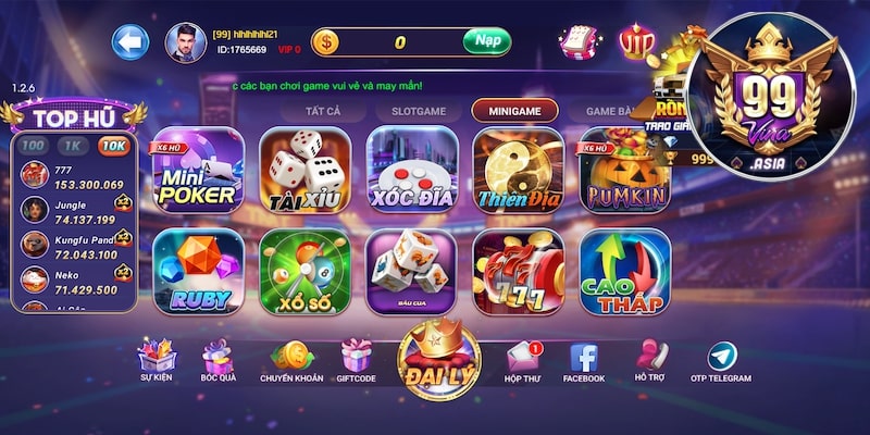 Vô vàn trò chơi minigame tại 99vina
