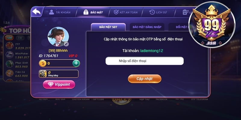 Xác minh số điện thoại khi đăng ký 99vina