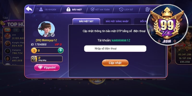 Xác nhận số điện thoại tại 99vina